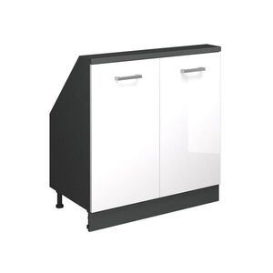 Vicco KUCHYŇSKÁ SKŘÍŇKA POD ŠIKMOU STŘECHU R-Line Bílá vysoký lesk 80 cm se 2 dvířky obraz