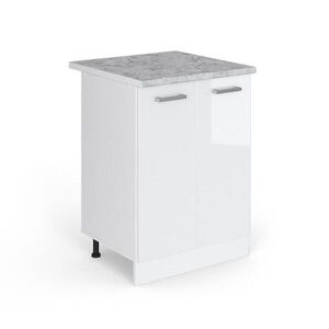 Vicco SPODNÍ SKŘÍŇKA KUCHYŇSKÉ LINKY R-Line Bílá vysoký lesk 60 cm s pracovní deskou obraz