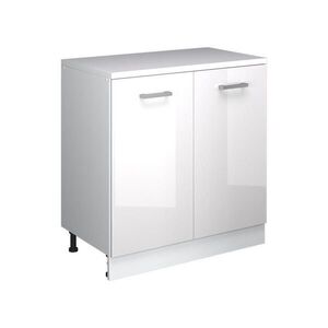 Vicco KUCHYŇSKÁ SKŘÍŇKA POD ŠIKMOU STŘECHU R-Line, Bílá vysoký lesk, 80 cm bez šikminy se 2 dveřmi obraz
