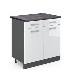 Vicco SPODNÍ SKŘÍŇKA KUCHYŇSKÉ LINKY R-Line Bílá vysoký lesk 80 cm , PD Antracit obraz