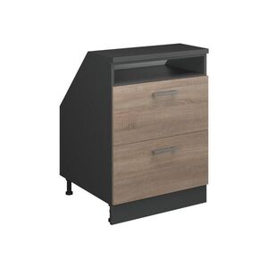 Vicco KUCHYŇSKÁ SKŘÍŇKA POD ŠIKMOU STŘECHU R-Line Sonoma 60 cm se 2 zásuvkami, korpus skříně hloubka 60 cm obraz