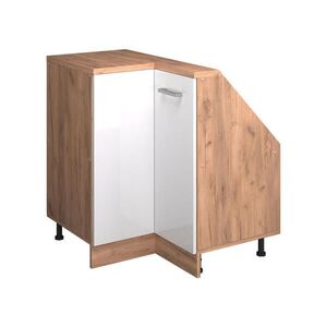 Vicco ŠIKMÁ SKŘÍŇ ROHOVÁ SKŘÍŇKA Rion Bílá vysoký lesk 75.6 x 81.6 cm s 1 dveřmi obraz