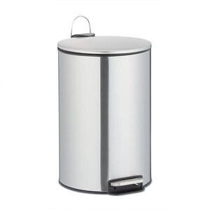 Relaxdays KOŠ Stříbrný nerezový s pedálem 12 l soft close obraz
