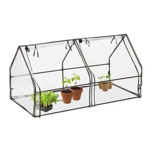 Relaxdays PAŘENIŠTĚ Transparentní Černá PVC Železo 2 dveře 180 cm obraz