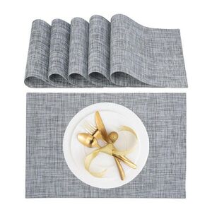 Relaxdays PROSTÍRÁNÍ Šedé 6ks-set 45x30 cm obraz