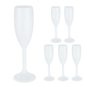 Relaxdays SKLENICE Bílá 6dílná-sada plast 160 ml obraz