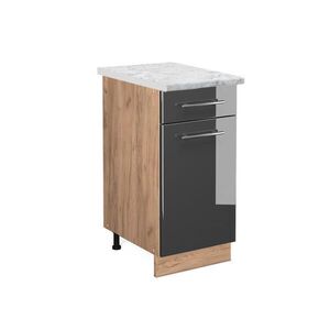 Vicco SPODNÍ SKŘÍŇKA KUCHYŇSKÉ LINKY Fame-Line Antracitový vysoký lesk 40 cm , PD Mramor obraz