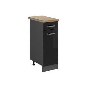 Vicco SPODNÍ SKŘÍŇKA KUCHYŇSKÉ LINKY R-Line Černý vysoký lesk 30 cm , PD Dub obraz