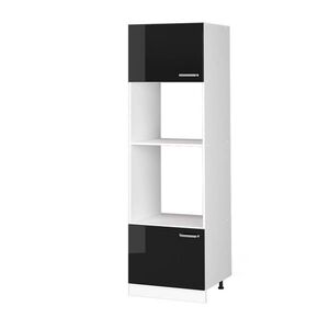Vicco UNIVERZÁLNÍ SPÍŽNÍ SKŘÍŇKA R-Line Černý vysoký lesk 60 cm s otevřenými policemi a dvířky obraz
