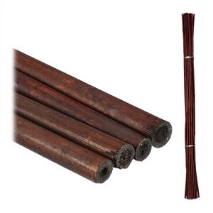 Relaxdays TYČE Tmavě hnědé 25-ks-Set Bambus 105 cm obraz