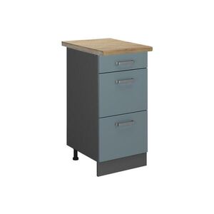 Vicco SPODNÍ SKŘÍŇKA KUCHYŇSKÉ LINKY R-Line Modrošedá 40 cm se zásuvkami, PD Dub obraz