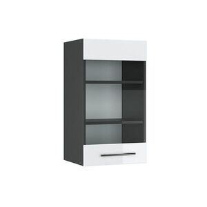 Vicco SKLENĚNÁ KUCHYŇSKÁ SKŘÍŇKA Fame-Line Bílá vysoký lesk 40 cm obraz