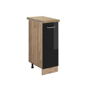 Vicco LÉKÁRNIČKOVÁ SKŘÍŇKA R-Line Černý vysoký lesk 30 cm , PD Dub obraz