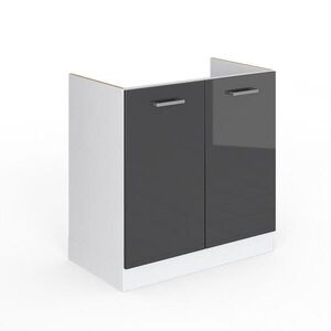 Vicco SKŘÍŇKA POD DŘEZ R-Line Antracitový vysoký lesk 80 cm bez pracovní desky obraz