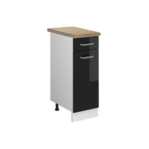 Vicco SPODNÍ SKŘÍŇKA KUCHYŇSKÉ LINKY R-Line Černý vysoký lesk 30 cm , PD Dub obraz