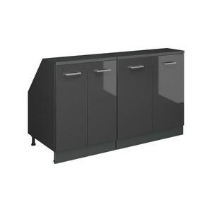 Vicco SADA SKŘÍNÍ PRO ŠIKMOU STŘECHU Rion Antracitový vysoký lesk 140 cm Sada 2 korpusů skříně hloubka 60 cm obraz