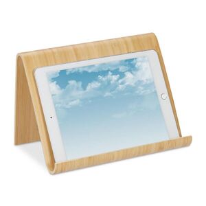 Relaxdays STOJAN Přírodní dřevo na tablet obraz