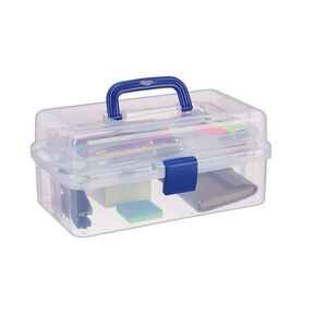 Relaxdays ORGANIZÉR Modrý průhledný 9 přihrádek plast obraz