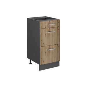 Vicco SPODNÍ SKŘÍŇKA KUCHYŇSKÉ LINKY R-Line Řemeslný dub 40 cm se zásuvkami, bez pracovní desky obraz