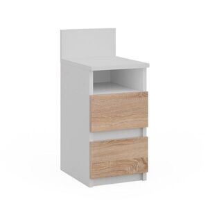 Vicco NOČNÍ STOLEK Monty Bílá/Sonoma 25 x 59.1 cm se 2 zásuvkami obraz