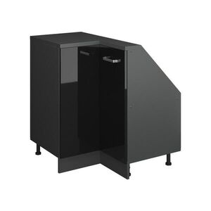 Vicco ROHOVÁ KUCHYŇSKÁ SKŘÍŇKA POD ŠIKMOU STŘECHU R-Line Černý vysoký lesk 75.6 cm s 1 dveřmi obraz