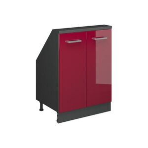 Vicco KUCHYŇSKÁ SKŘÍŇKA POD ŠIKMOU STŘECHU R-Line Červená vysoký lesk 60 cm se 2 dvířky obraz