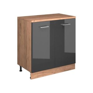 Vicco ROZŠIŘUJÍCÍ SKŘÍŇKA Rion, Antracitový vysoký lesk/Zlatý mocný dub, 80 x 46 cm bez šikminy se 2 dveřmi obraz