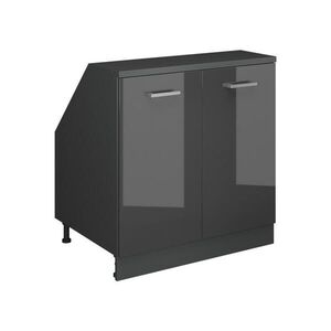 Vicco ŠIKMÁ SKŘÍŇ Rion Antracitový vysoký lesk 80 x 81.6 cm se 2 dveřmi, korpus skříně hloubka 60 cm obraz