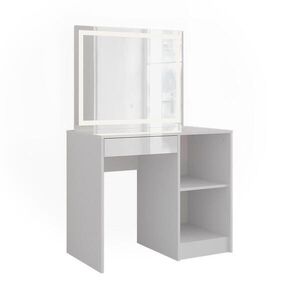 Vicco TOALETNÍ STOLEK Sherry Bílá/bílý vysoký lesk 89.8 cm s LED zrcadlem obraz