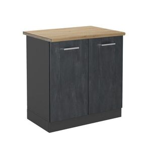 Vicco SKŘÍŇKA POD DŘEZ R-Line Černý beton 80 cm PD Dub obraz