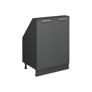 Vicco KUCHYŇSKÁ SKŘÍŇKA POD ŠIKMOU STŘECHU R-Line Antracitově zlatý 60 cm se 2 dvířky obraz