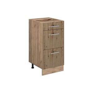Vicco SPODNÍ SKŘÍŇKA KUCHYŇSKÉ LINKY R-Line Řemeslný dub 40 cm se zásuvkami, bez pracovní desky obraz