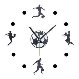 Relaxdays HODINY Černá Bílá fotbal 50-100 cm obraz