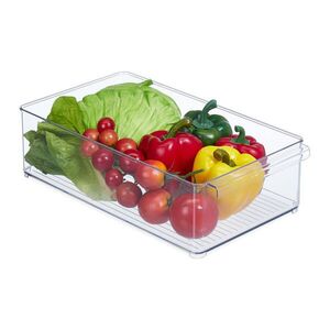 Relaxdays ORGANIZÉR Transparentní do lednice PE plast s rukojetí obraz