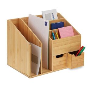 Relaxdays ORGANIZÉR Přírodní bambus A4 obraz