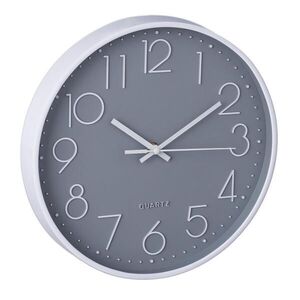 Relaxdays HODINY šedá bílá nástěnné analogové plast sklo 30 cm obraz