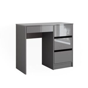 Vicco STŮL Sherry Šedá s vysokým leskem 90 x 40 cm se zásuvkami obraz