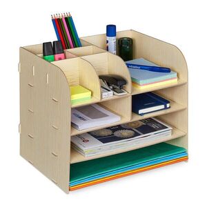 Relaxdays ORGANIZÉR Světle hnědý MDF 10 přihrádek 27, 5 cm obraz