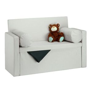 Relaxdays LAVICE Krémová s úložným prostorem 115 cm obraz