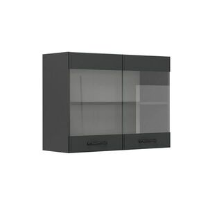 Vicco SKLENĚNÁ KUCHYŇSKÁ SKŘÍŇKA R-Line Antracitový venkovský dům 80 cm obraz