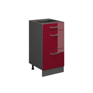 Vicco SPODNÍ SKŘÍŇKA KUCHYŇSKÉ LINKY R-Line Červená vysoký lesk 40 cm se zásuvkami, bez pracovní desky obraz