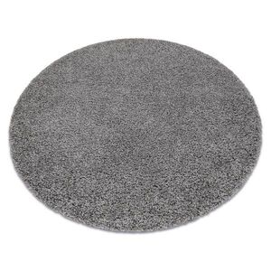 rugsX KULATÝ koberec SOFFI shaggy 5cm šedá 80 cm obraz