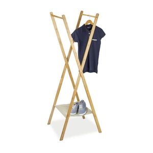 Relaxdays STOJAN přírodní bambus skládací 2 tyče s policí 155, 5 cm obraz