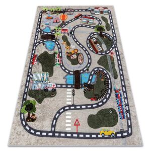 rugsX JUNIOR 51803.804 mycí kobereček Město, ulice pro děti protiskluz - béžová 160/220 cm obraz