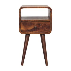 Artisan Furniture ZRCADLOVÝ TOALETNÍ STOLEK z kaštanového dřeva se 2 zásuvkami, 4 přihrádkami, hnědý obraz
