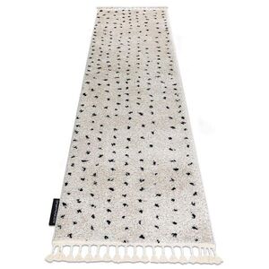 rugsX KOBEREC BERBER SYLA B752, krémový s tečky - střapce, do kuchyně, předsíně, chodby, haly 60/250 cm obraz