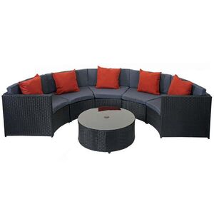 MCW POLY-RATTAN SADA KULATÁ Černá, antracitová, oranžová obraz