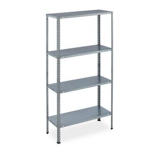 Relaxdays REGÁL Stříbrný pozinkovaná ocel 4-policový 145 cm obraz