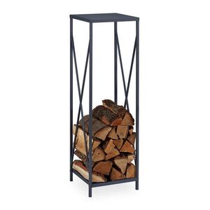 Relaxdays REGÁL Šedý na dřevo ocel 112 cm obraz