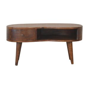 Artisan Furniture PŘÍSTAVNÍ STOLEK Solis Otevřený Kalifornský ořech, otevřená police, tmavě hnědý obraz